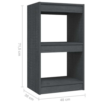 808135 vidaXL Book Cabinet Grey 40x30x71,5 cm Solid Wood Pine
