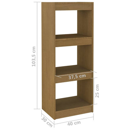 vidaXL Book Cabinet/Room Divider Honey Brown 40x30x103,5 cm Solid Wood Pine