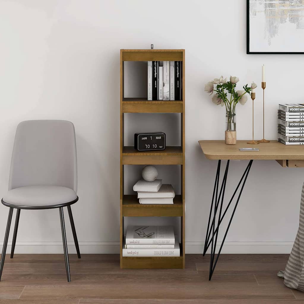 808146 vidaXL Book Cabinet Room Divider Honey Brown 40x30x135,5 cm Solid Wood Pine