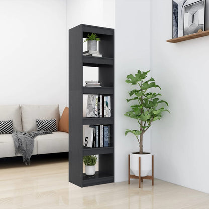 vidaXL Book Cabinet/Room Divider Grey 40x30x167.5 cm Solid Pinewood