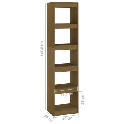 vidaXL Book Cabinet/Room Divider Honey Brown 40x30x167.5 cm