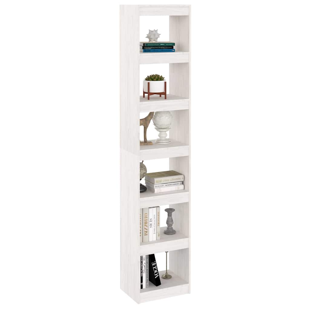 vidaXL Book Cabinet/Room Divider White 40x30x199 cm Solid Wood Pine