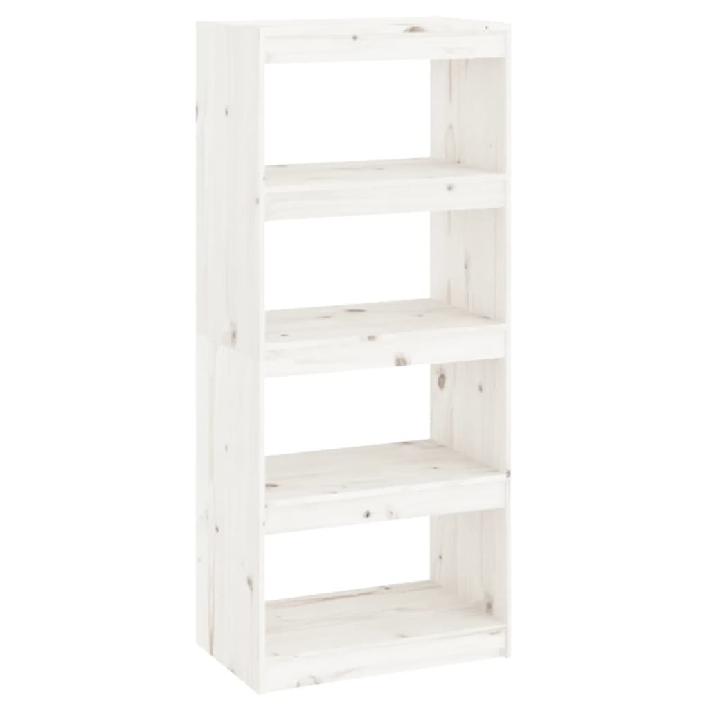 vidaXL Book Cabinet | White | Solid Pine Wood | Medium | Book Cabinet