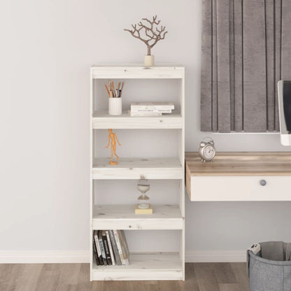 vidaXL Book Cabinet | White | Solid Pine Wood | Medium | Book Cabinet