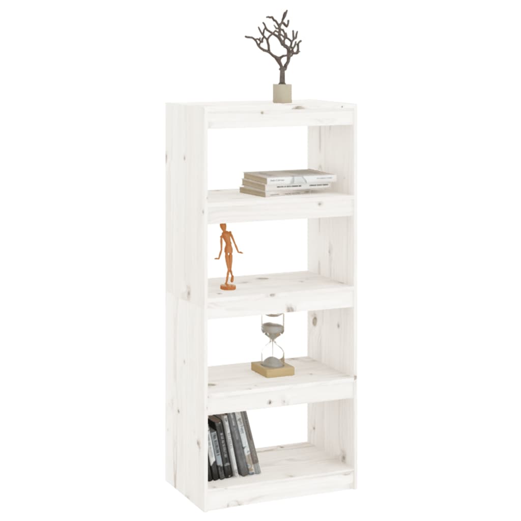 vidaXL Book Cabinet | White | Solid Pine Wood | Medium | Book Cabinet