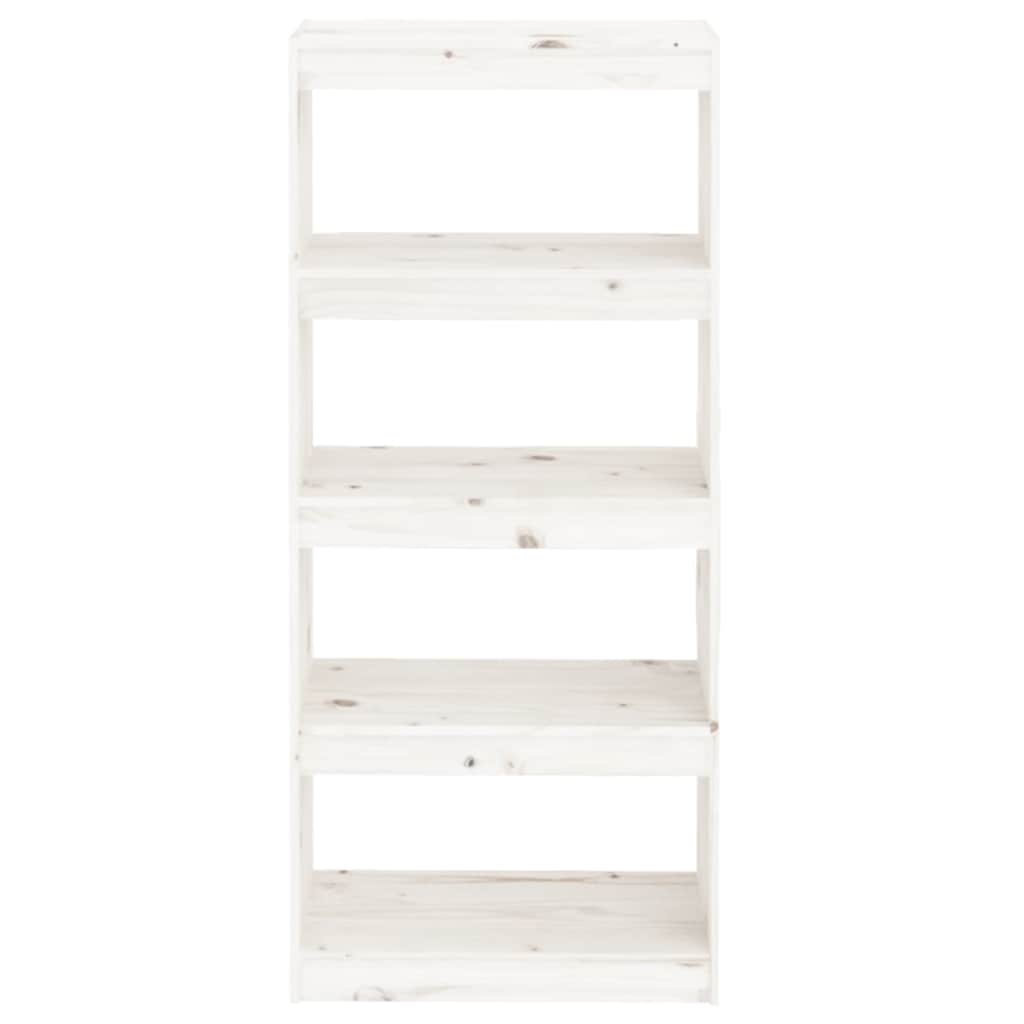 vidaXL Book Cabinet/Room Divider White 60x30x135,5 cm Solid Wood Pine