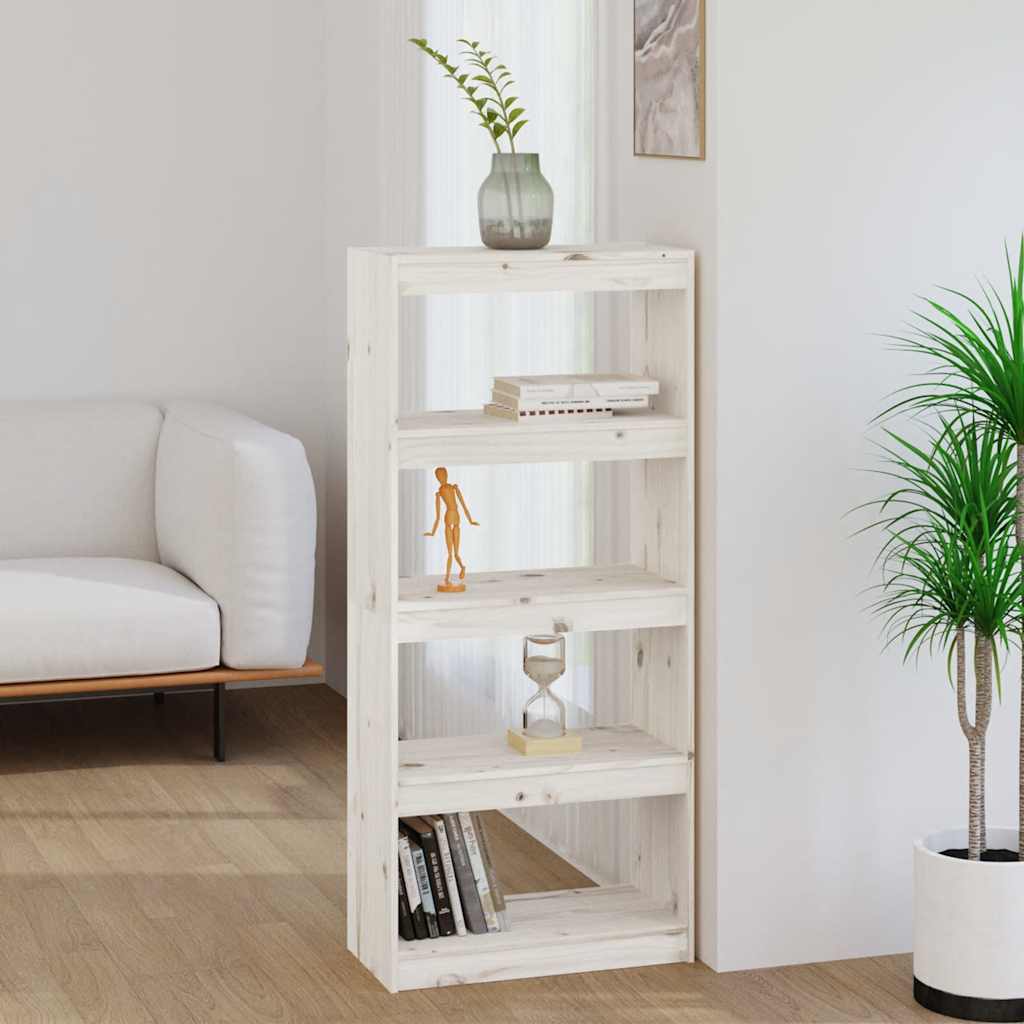 vidaXL Book Cabinet/Room Divider White 60x30x135,5 cm Solid Wood Pine