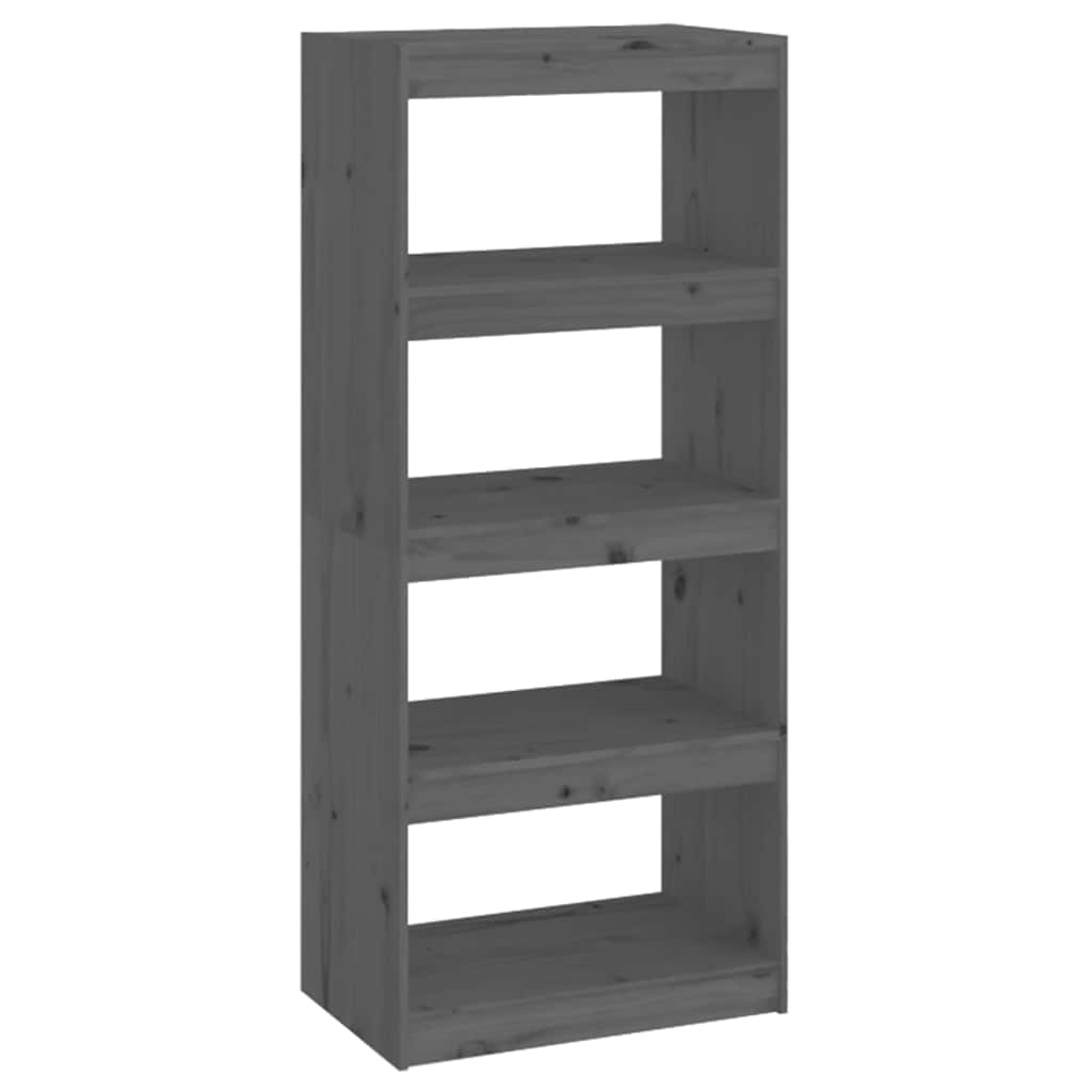 vidaXL Book Cabinet/Room Divider Grey 60x30x135,5 cm Solid Wood Pine