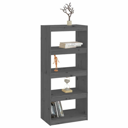 vidaXL Book Cabinet/Room Divider Grey 60x30x135,5 cm Solid Wood Pine