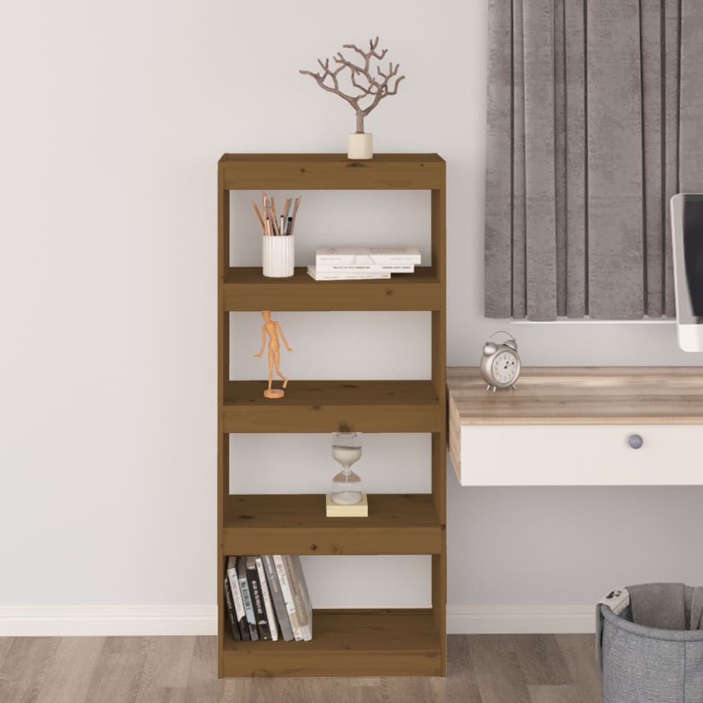 vidaXL Book Cabinet/Room Divider Honey Brown 60x30x135.5 cm Wood Pine