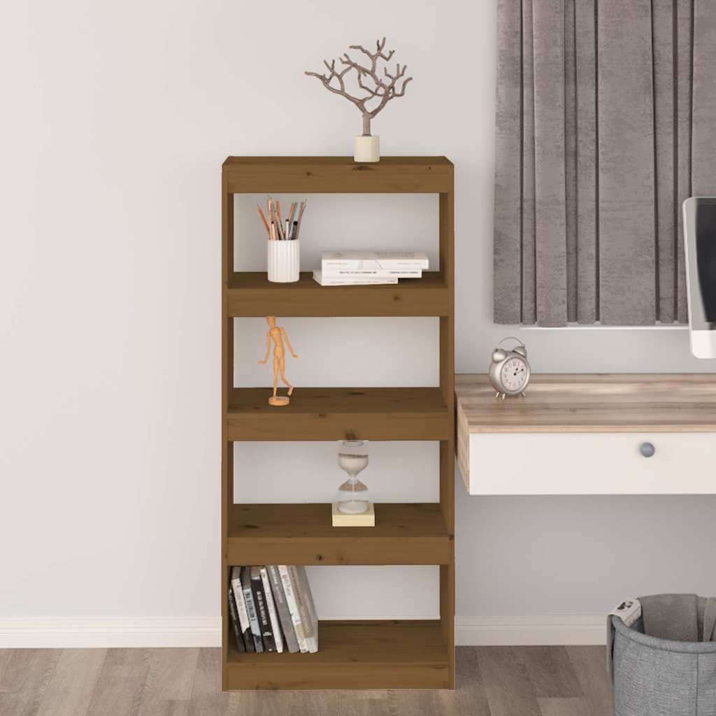 vidaXL Book Cabinet/Room Divider Honey Brown 60x30x135,5 cm Wood Pine