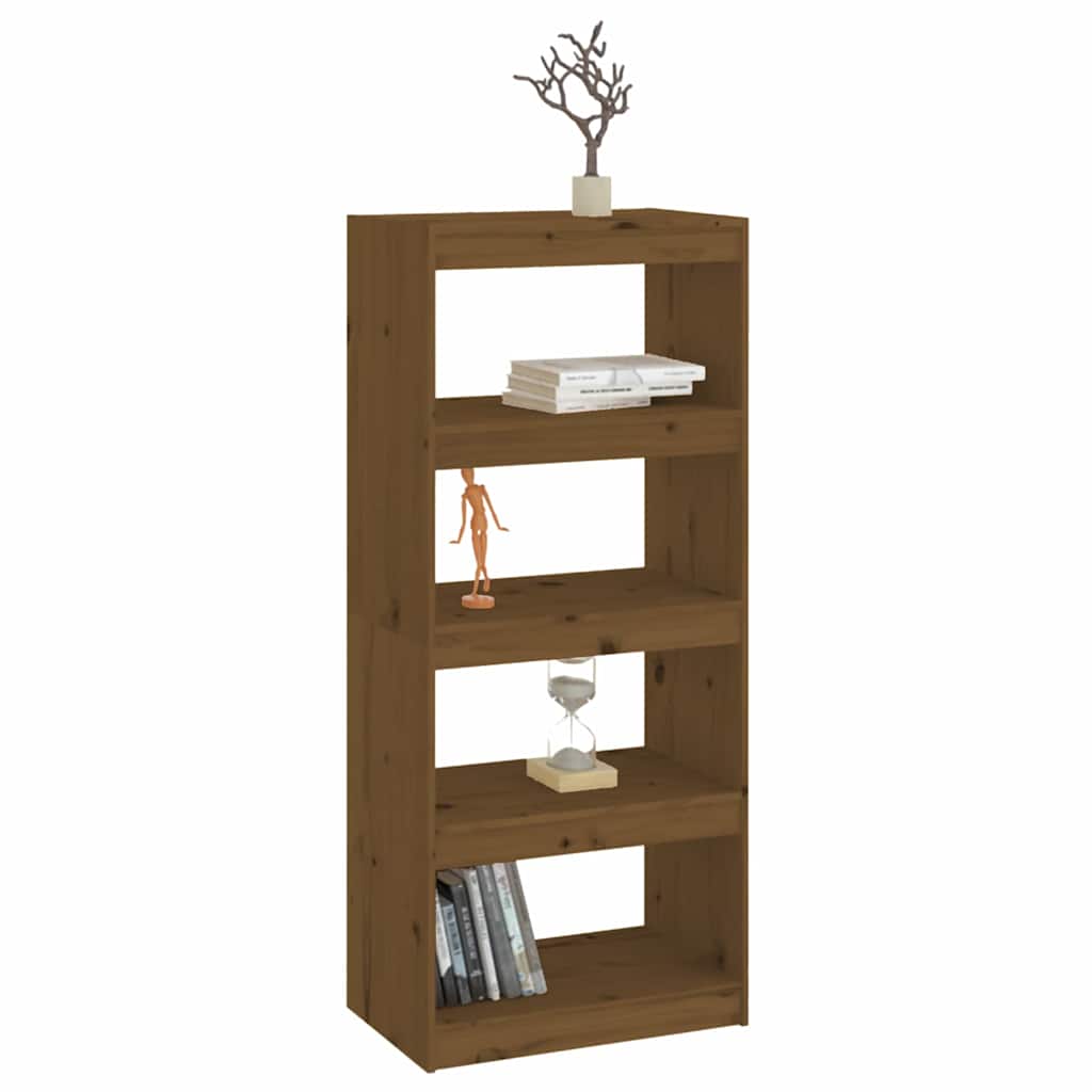 vidaXL Book Cabinet/Room Divider Honey Brown 60x30x135,5 cm Wood Pine