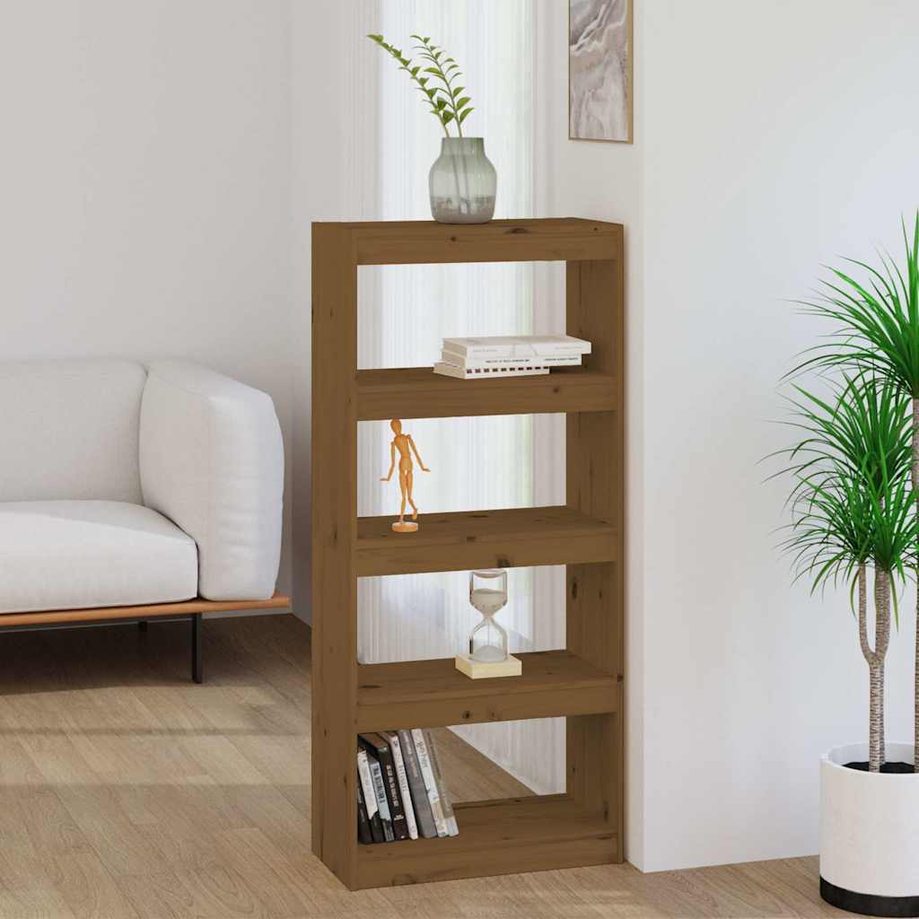 vidaXL Book Cabinet/Room Divider Honey Brown 60x30x135,5 cm Wood Pine
