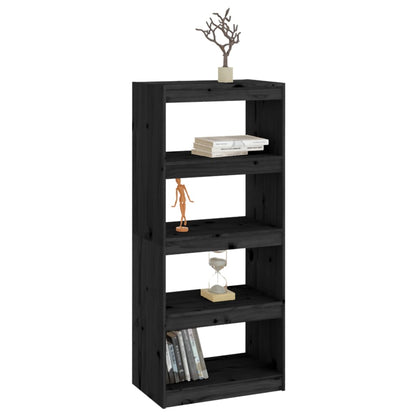 vidaXL Book Cabinet | Black | Solid Pine Wood | Medium | Book Cabinet