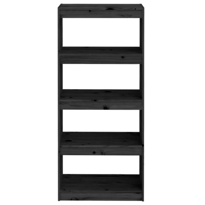 vidaXL Book Cabinet | Black | Solid Pine Wood | Medium | Book Cabinet