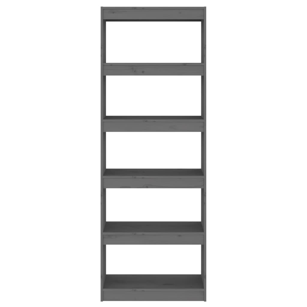 vidaXL Book Cabinet/Room Divider Grey 60x30x167,5 cm Solid Wood Pine