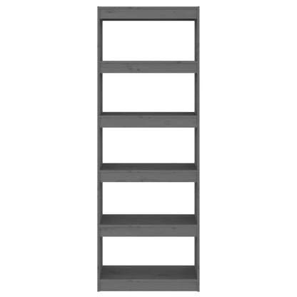 vidaXL Book Cabinet/Room Divider Grey 60x30x167,5 cm Solid Wood Pine