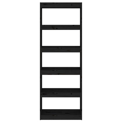 vidaXL Book Cabinet/Room Divider Black 60x30x167,5 cm Solid Wood Pine