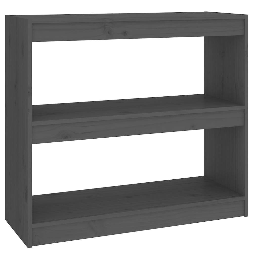 vidaXL Book Cabinet/Room Divider Grey 80x30x71.5 cm Solid Wood Pine