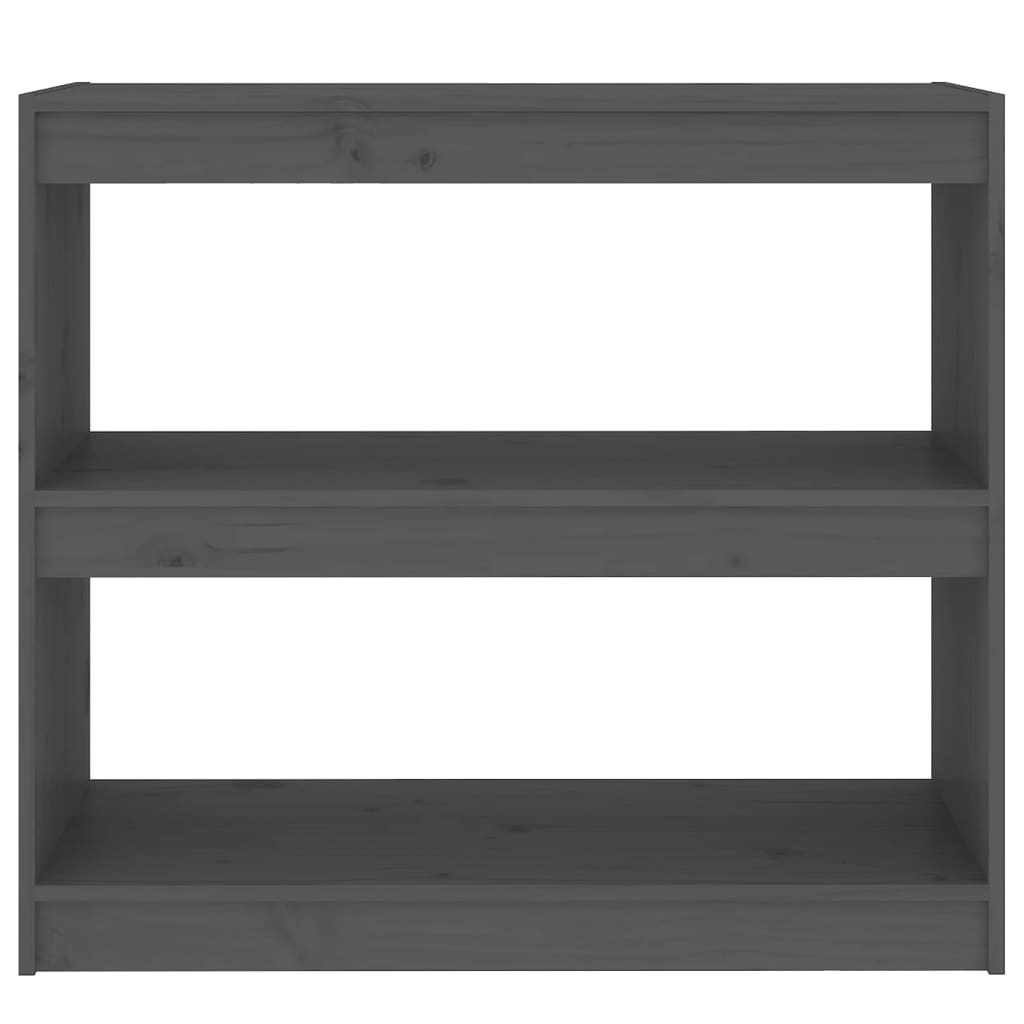 vidaXL Book Cabinet/Room Divider Grey 80x30x71.5 cm Solid Wood Pine
