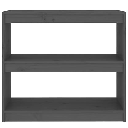 vidaXL Book Cabinet/Room Divider Grey 80x30x71.5 cm Solid Wood Pine