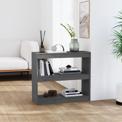 vidaXL Book Cabinet/Room Divider Grey 80x30x71.5 cm Solid Wood Pine