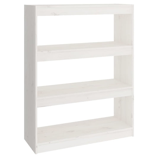 vidaXL Book Cabinet/Room Divider White 80x30x103,5 cm Solid Wood Pine