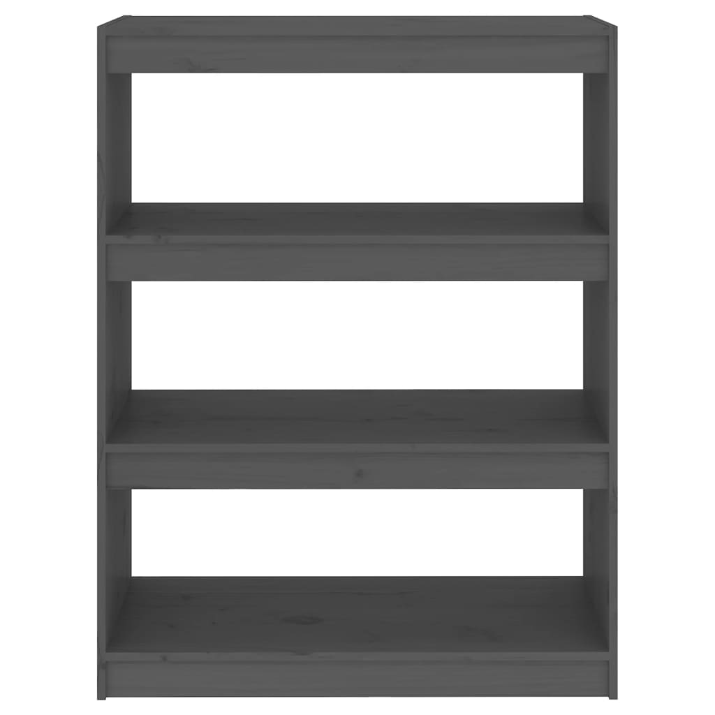 vidaXL Book Cabinet/Room Divider Grey 80x30x103.5 cm Solid Wood Pine