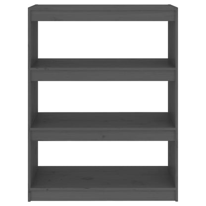 vidaXL Book Cabinet/Room Divider Grey 80x30x103.5 cm Solid Wood Pine