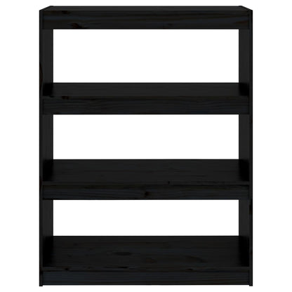 vidaXL Book Cabinet/Room Divider Black 80x30x103.5 cm Solid Wood Pine