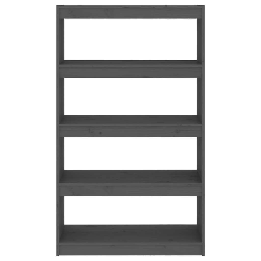 vidaXL Book Cabinet/Room Divider Grey 80x30x135.5 cm Solid Wood Pine