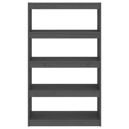 vidaXL Book Cabinet/Room Divider Grey 80x30x135.5 cm Solid Wood Pine