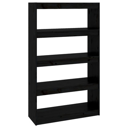 vidaXL Book Cabinet | Black | Solid pinewood | Medium | Book Cabinet