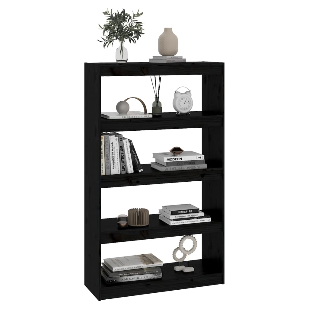 vidaXL Book Cabinet | Black | Solid pinewood | Medium | Book Cabinet