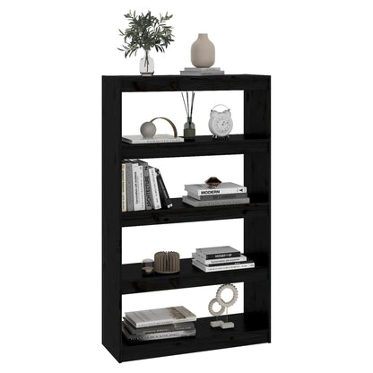vidaXL Book Cabinet | Black | Solid pinewood | Medium | Book Cabinet