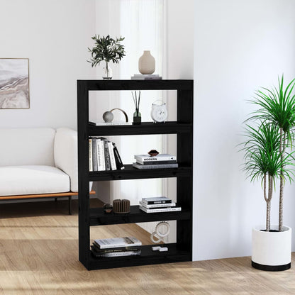 vidaXL Book Cabinet | Black | Solid pinewood | Medium | Book Cabinet