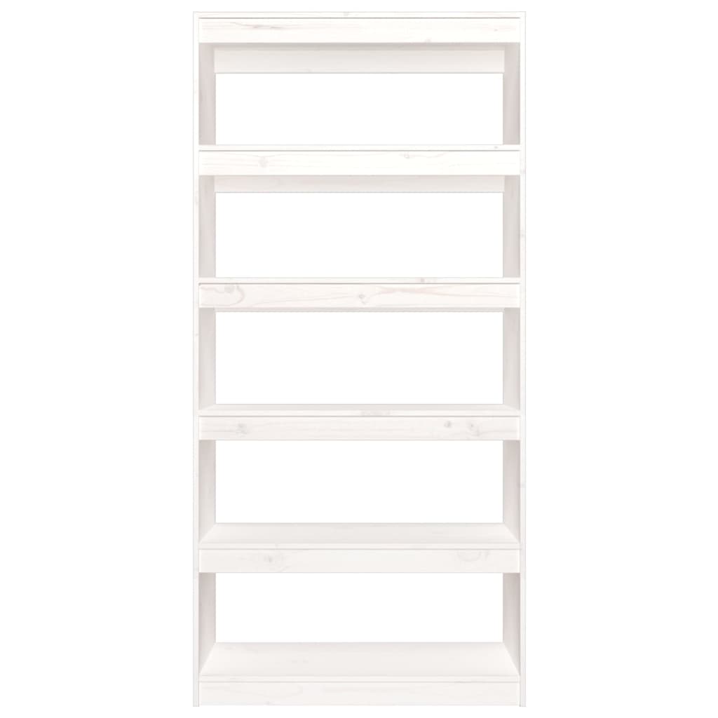 vidaXL Book Cabinet/Room Divider White 80x30x167.4 cm Solid Wood Pine