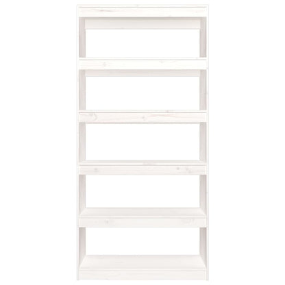 vidaXL Book Cabinet/Room Divider White 80x30x167.4 cm Solid Wood Pine