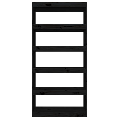 vidaXL Book Cabinet/Room Divider Black 80x30x167.4 cm Solid Wood Pine