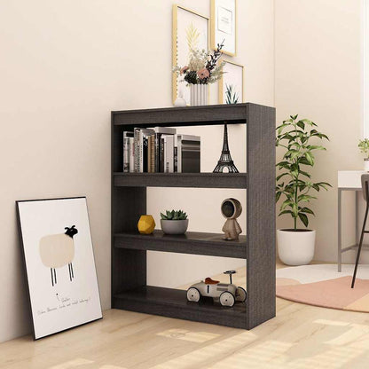 808215 vidaXL Book Cabinet/Room Divider Grey 100x30x103 cm Solid Wood Pine