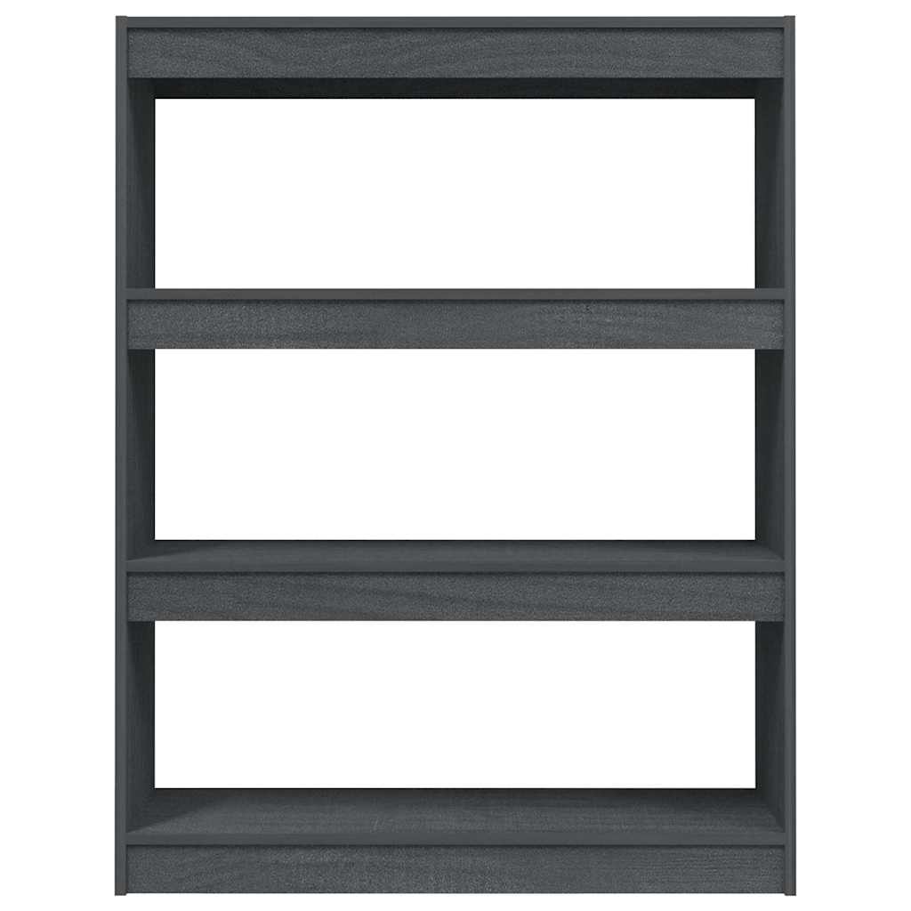 808215 vidaXL Book Cabinet/Room Divider Grey 100x30x103 cm Solid Wood Pine