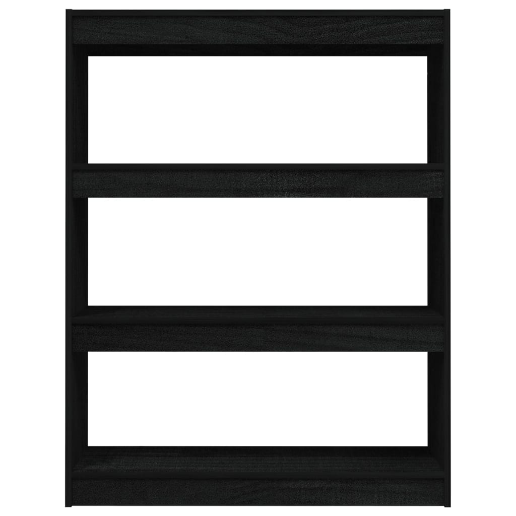vidaXL Book Cabinet/Room Divider Black 100x30x103 cm Solid Pinewood