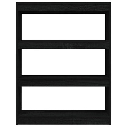 vidaXL Book Cabinet/Room Divider Black 100x30x103 cm Solid Pinewood