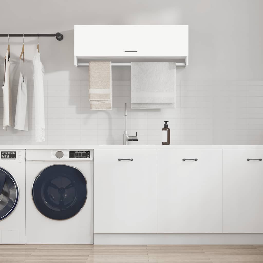 vidaXL Wardrobe White 100x32.5x35 cm Engineered Wood