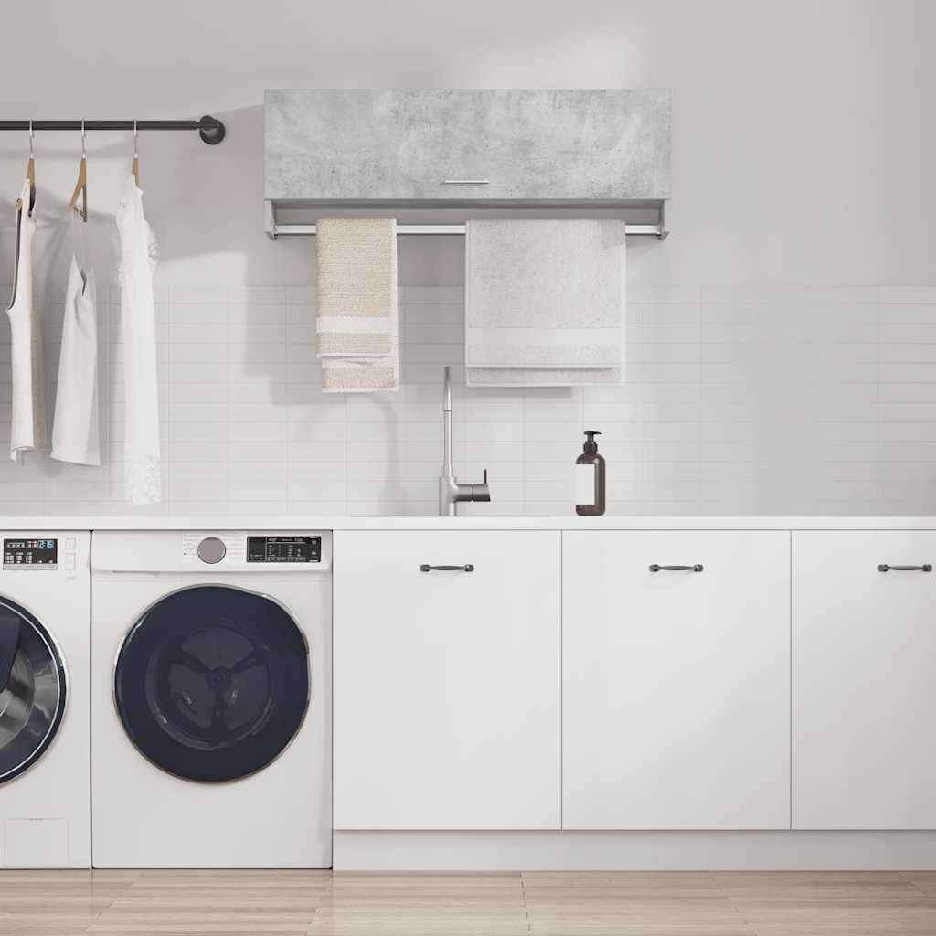 vidaXL Wardrobe Concrete Grey 100x32.5x35 cm Engineered Wood