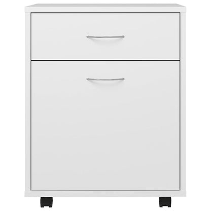 vidaXL Rolling Cabinet White 45x38x54 cm Engineered Wood
