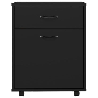 vidaXL Rolling Cabinet Black 45x38x54 cm Engineered Wood