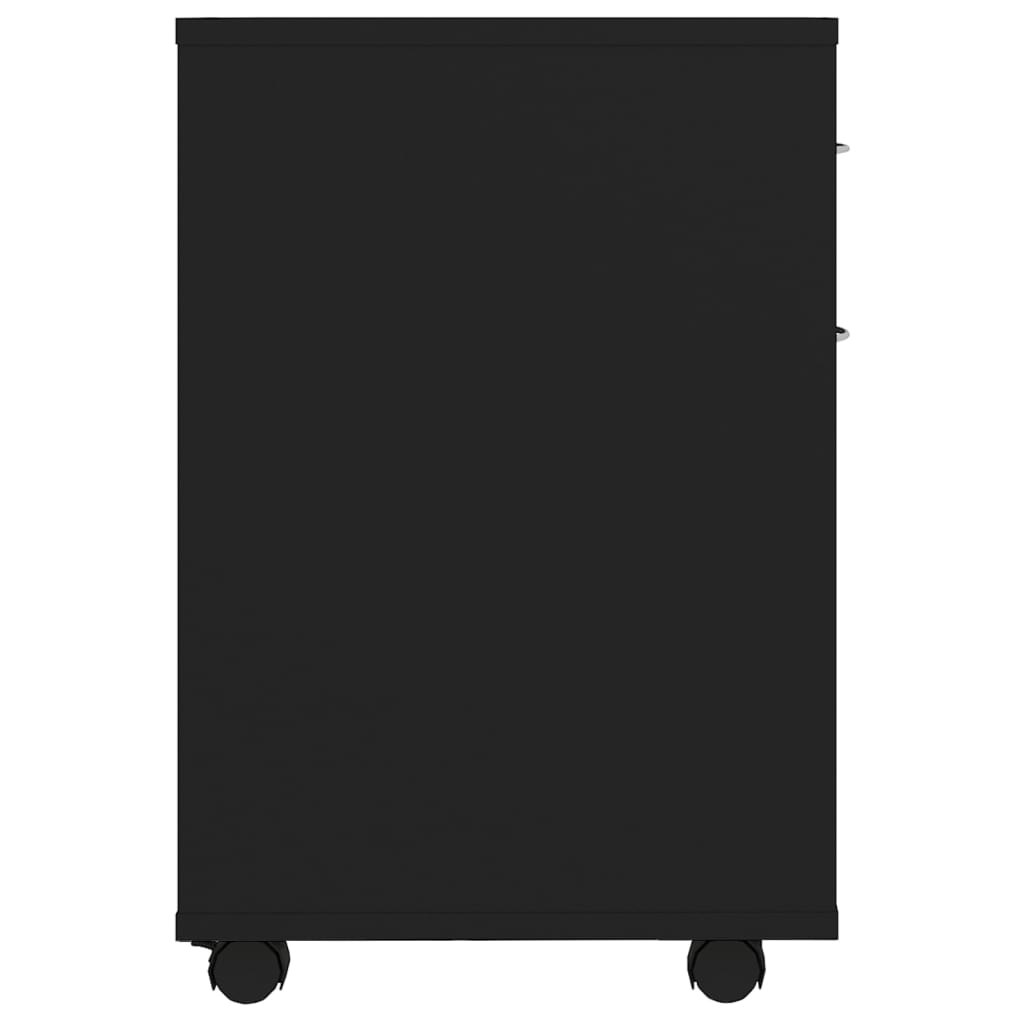 vidaXL Rolling Cabinet Black 45x38x54 cm Engineered Wood