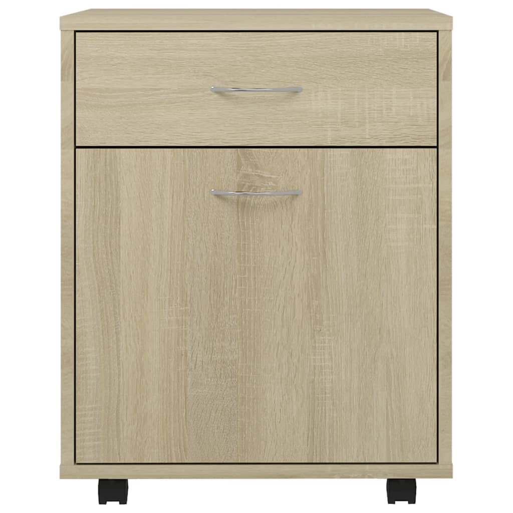 vidaXL Rolling Cabinet Sonoma Oak 45x38x54 cm Engineered Wood