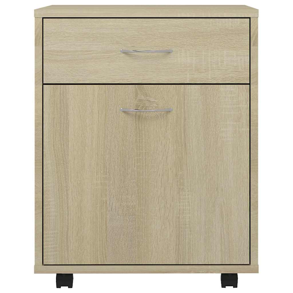 808443 vidaXL Rolling Cabinet Sonoma Oak 45x38x54 cm Engineered Wood